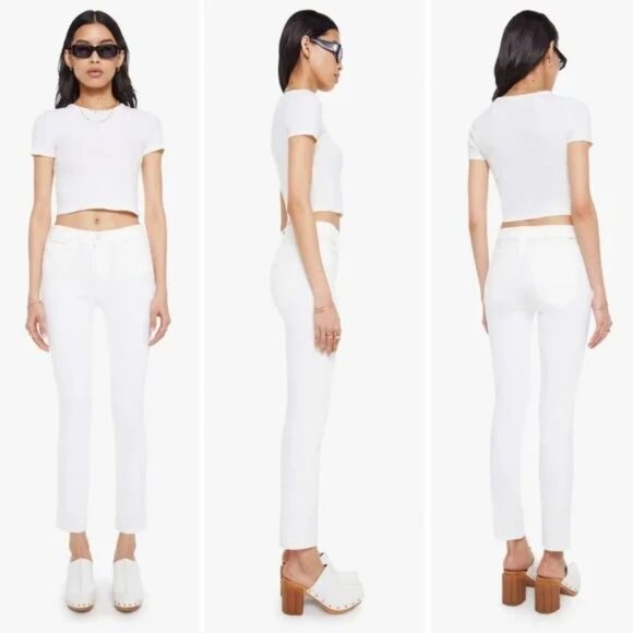 MOTHER The Mid Rise Dazzler Ankle Straight Jeans Fairest of Them All Sz 33 NWT - Picture 9 of 13